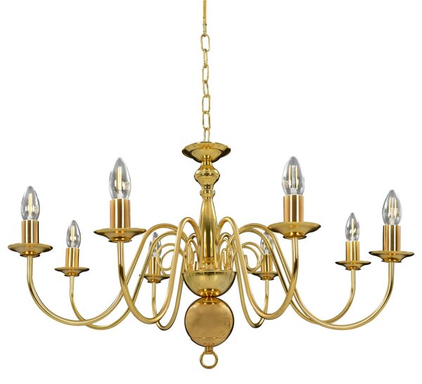 Chandelier Golden 8 x E14 Bulbs