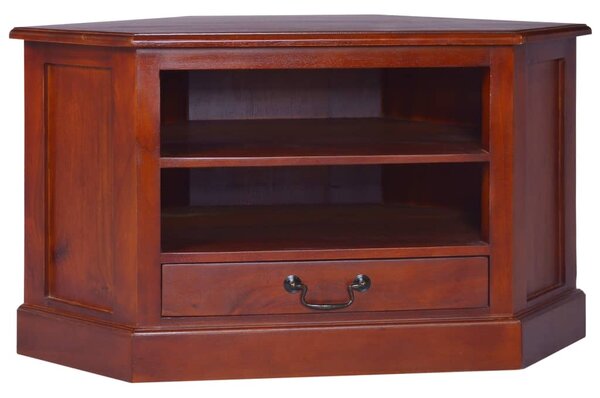 Corner TV Cabinet Classical Brown Solid Mahogany Wood