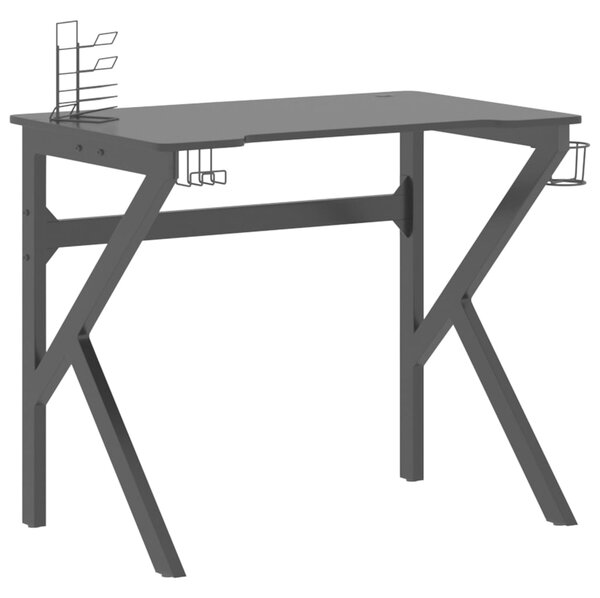 Gaming Desk with K Shape Legs Black 90x60x75 cm