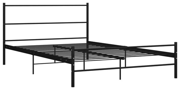 284690 Bed Frame without Mattress Black Metal 120x200 cm