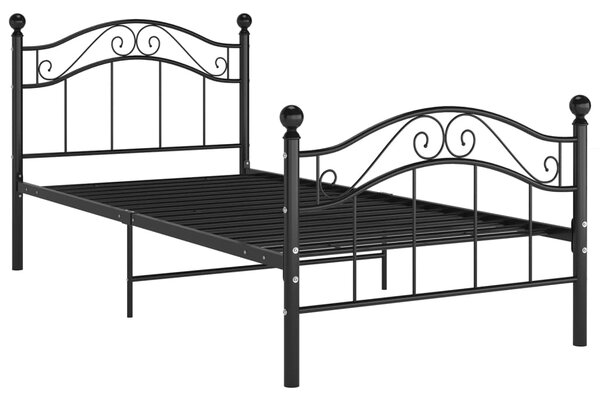 Bed Frame without Mattress Black Metal 90x200 cm