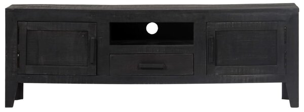 TV Cabinet Black 118x30x40 cm Solid Mango Wood