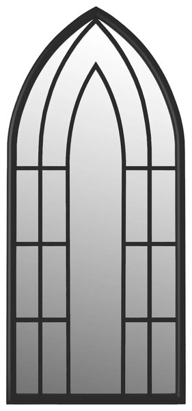 Garden Mirror Black 70x30 cm Iron for Outdoor Use