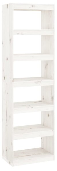 Book Cabinet/Room Divider White 60x30x199.5 cm Solid Wood Pine