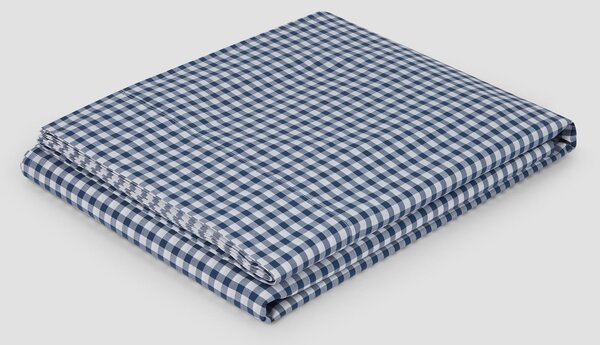 Indigo Small Gingham Cotton Flat Sheet | Single | Piglet in Bed