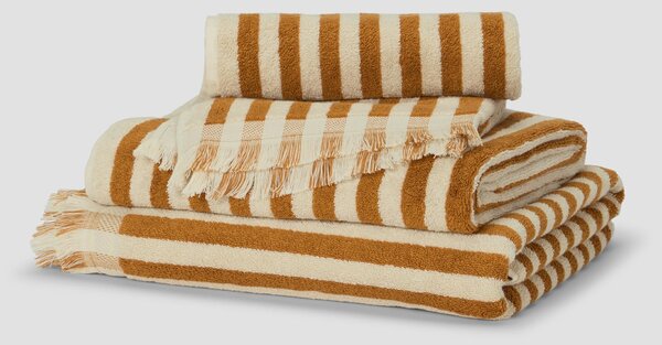 Russet Yellow Pembroke Stripe Cotton Towels | Bath Towel | Piglet in Bed
