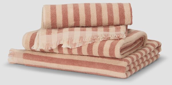 Sand Shell Pembroke Stripe Cotton Towels | Facecloth | Piglet in Bed