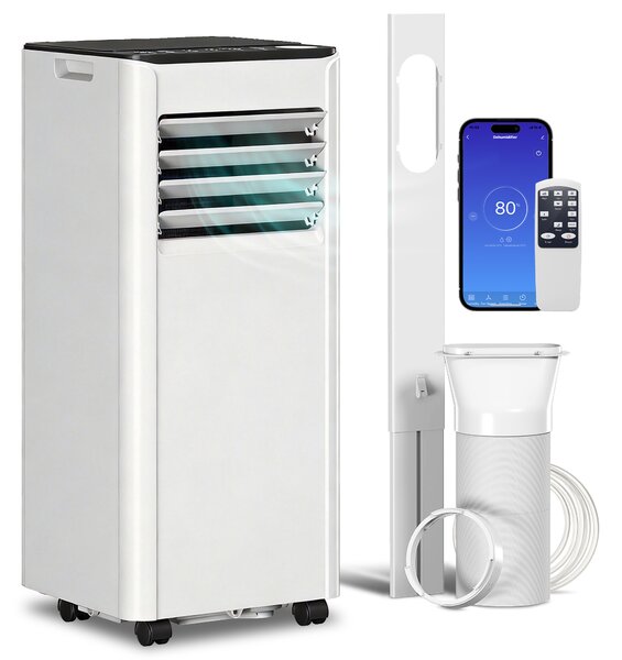 HOMCOM Portable Air Conditioner 5000 BTU, 4-in-1 AC Unit with Cool, Dehumidifier, Fan, Sleep Mode, WiFi Voice Remote Control
