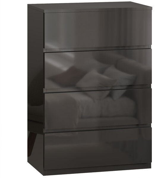 HOMCOM Chest of Drawers, 4-Drawer Storage Cabinets, Modern Dresser, Storage Drawer Unit for Bedroom
