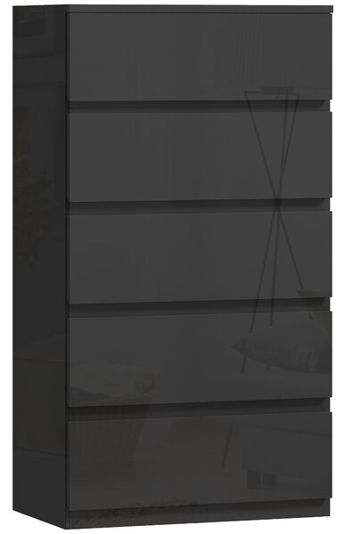 HOMCOM Chest of Drawers, 5-Drawer Storage Cabinets, Modern Dresser, Storage Drawer Unit for Bedroom