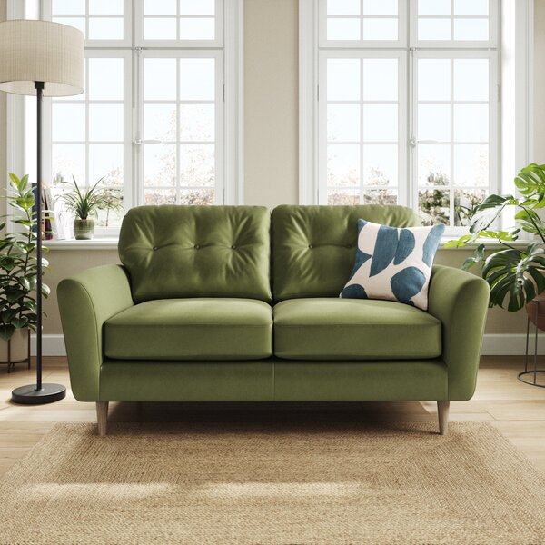 Sven Opulent Velvet 2 Seater Sofa Dark Olive