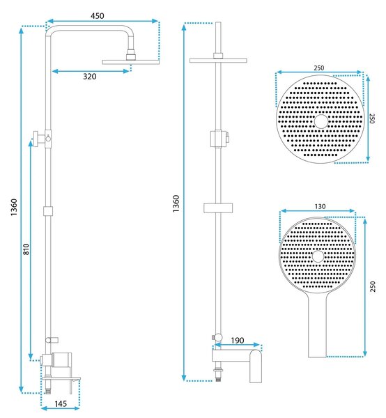 Shower set REA Veneta Gold