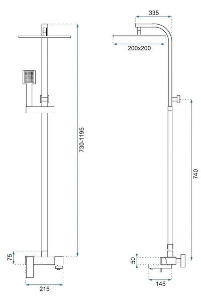 Shower set with shower spout Rea Navaro