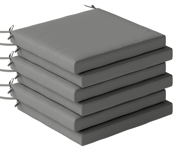 Outsunny Set of 6 Outdoor Seat Cushions with Machine Washable Cover, Water Repellent Seat Cushions Dark Grey
