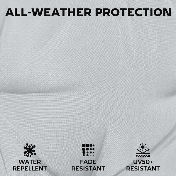 Outsunny Set of 6 Outdoor Seat Cushions with Machine Washable Cover, Water Repellent Seat Cushions Light Grey