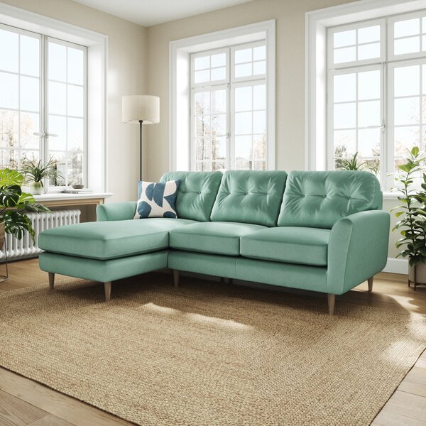 Sven Opulent Velvet Large Corner Chaise Sofa Mineral