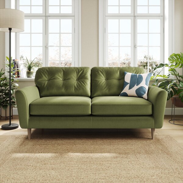 Sven Opulent Velvet 3 Seater Sofa Dark Olive