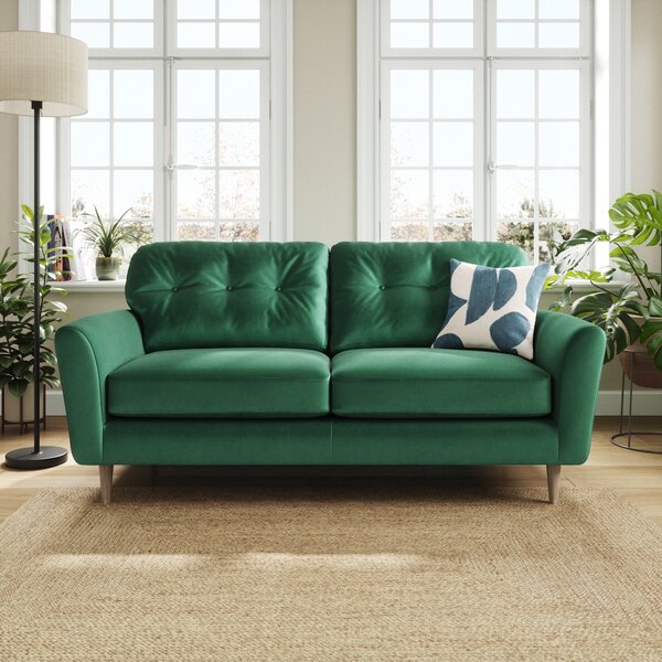 Sven Opulent Velvet 3 Seater Sofa Bottle Green