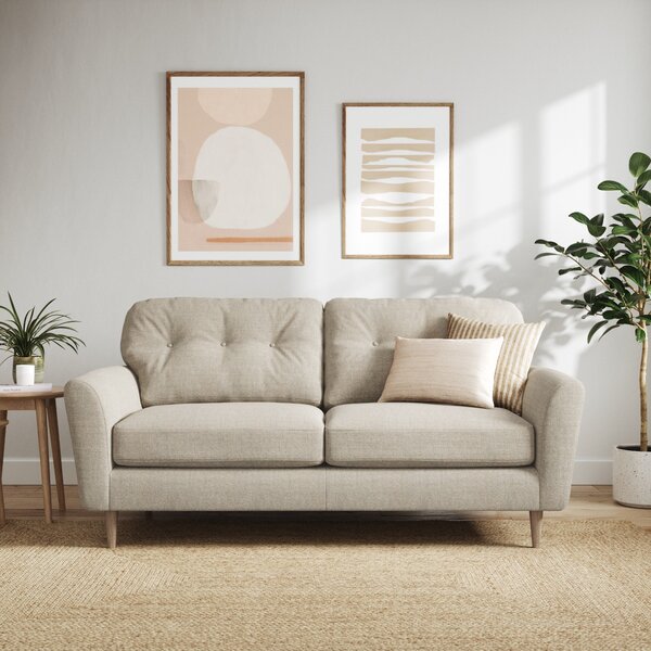 Sven Chunky Tonal Weave 3 Seater Sofa Natural