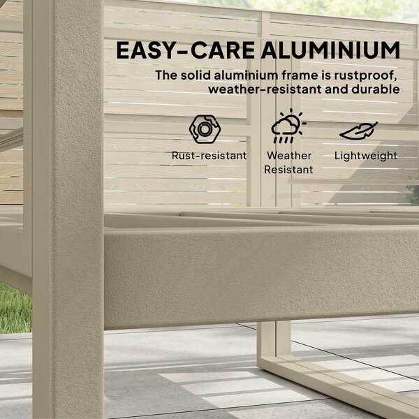 Outsunny 6 Seater Aluminium Garden Furniture Set, Garden Sofa Set with Thick Cushions for Patio and Balcony, Outdoor, White