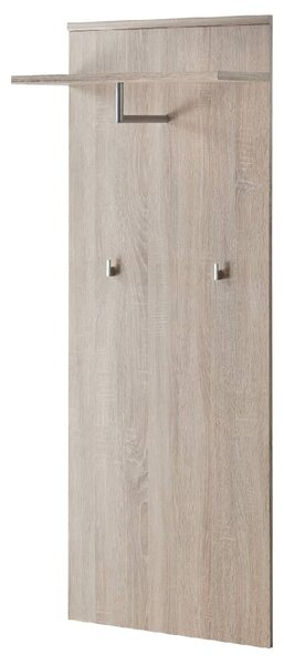 Arcata Wooden Wall Coat Rack Panel With 1 Shelf In Sonoma Oak