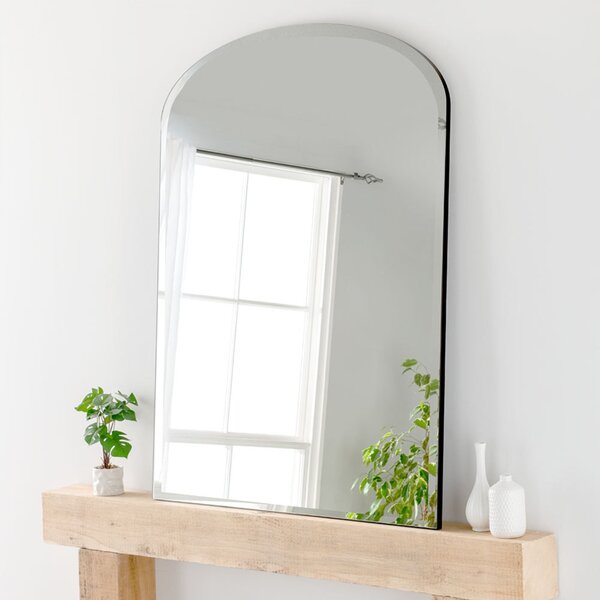 Yearn Arched Overmantel Wall Mirror Black