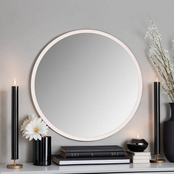 Yearn Classic Round Wall Mirror White