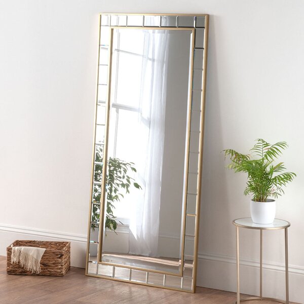 Yearn Tiled Full Length Leaner Mirror Gold