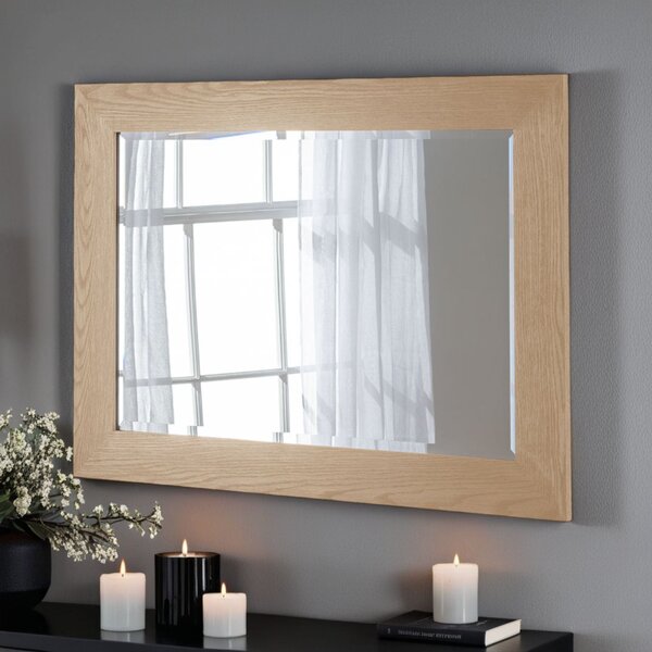 Yearn Rectangle Oak Effect Wall Mirror Natural