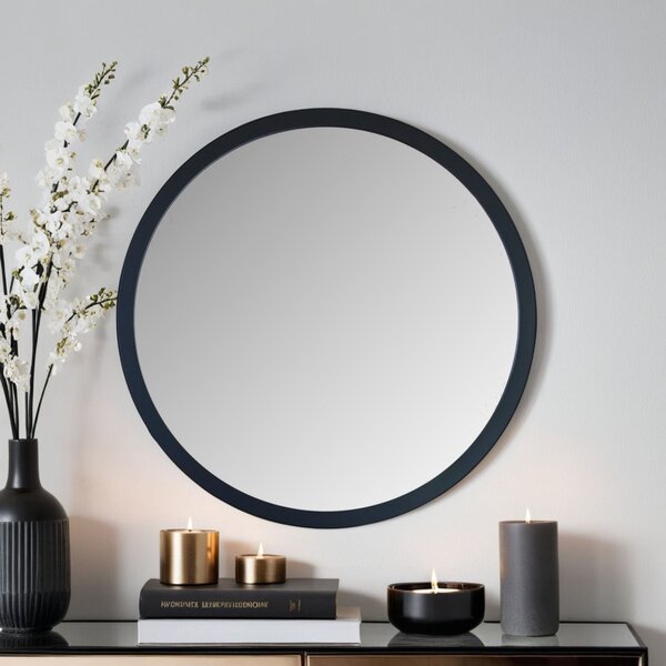 Yearn Classic Round Wall Mirror Black