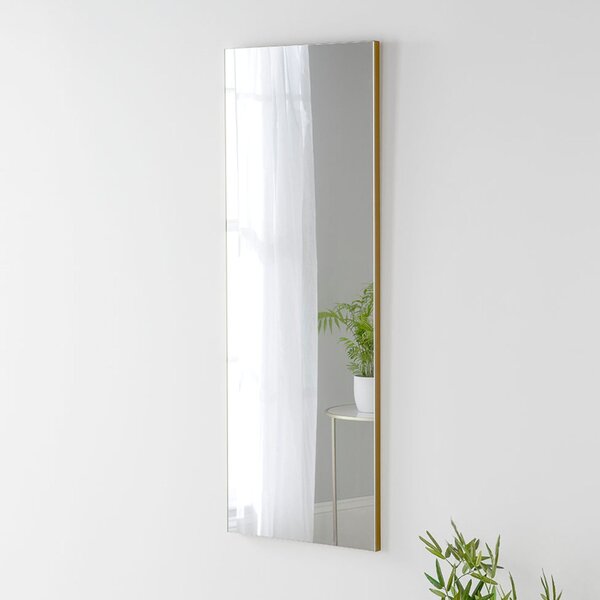 Yearn Seamless Rectangle Narrow Wall Mirror Gold