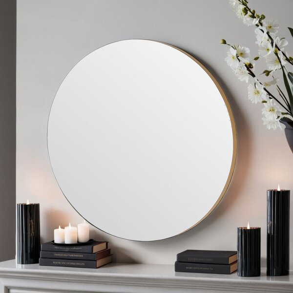 Yearn Simple Round Wall Mirror Gold