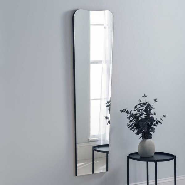 Yearn Curved Narrow Full Length Wall Mirror Black