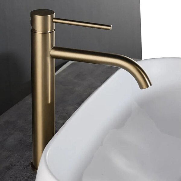 Bathroom faucet Rea Lungo Brush Gold high