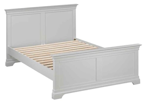 Cavara Wooden High Foot End Double Bed in Pebble Grey