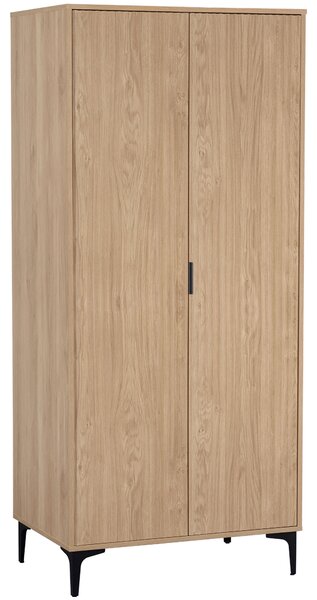 Merano Wooden Wardrobe with 2 Doors in Oak and Black