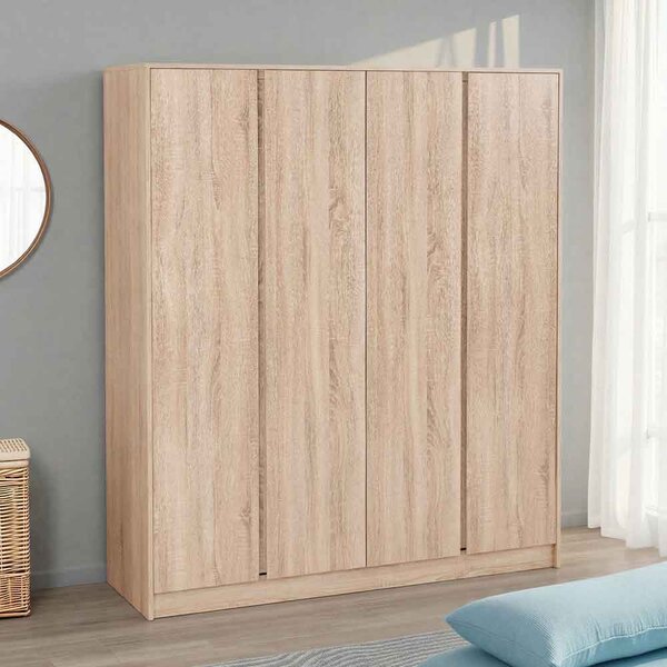 Mcgowan Wooden Wardrobe With 4 Doors in Sonoma Oak