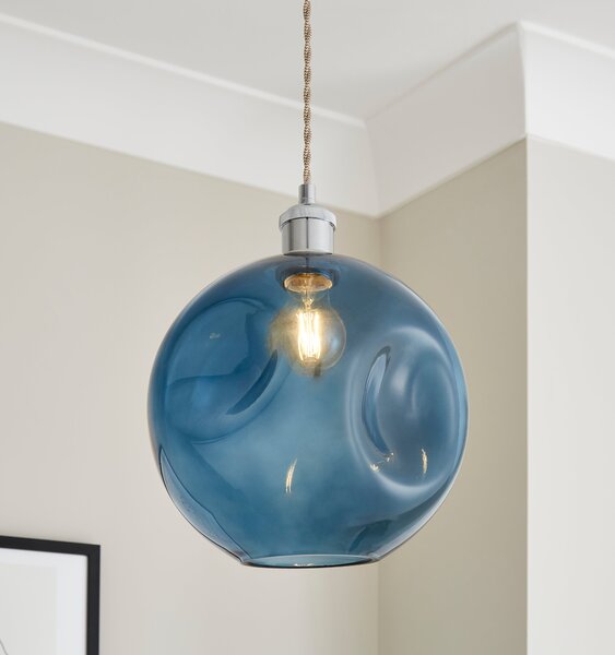 Alexis Glass Easy Fit Pendant Shade Blue