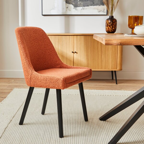 Eddie Dining Chair, Boucle Orange