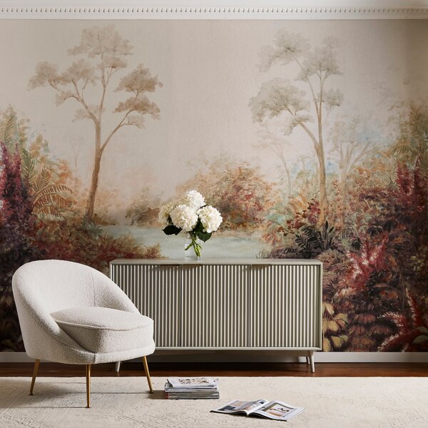 Cranberry and Laine Tranquil Floral Wall Mural