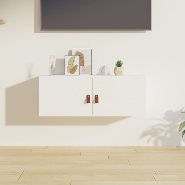 Wall Cabinet White 80x30x30 cm Solid Wood Pine