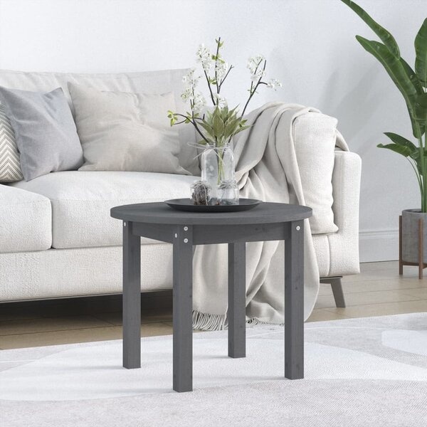 Coffee Table Grey Ø 55x45 cm Solid Wood Pine