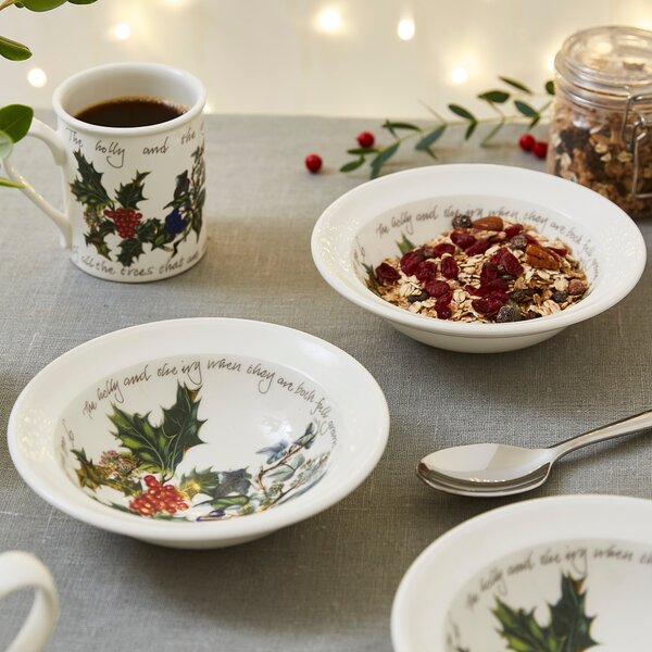 The Holly and the Ivy Set of 6 Cereal Bowls White