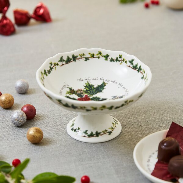 The Holly and the Ivy Scalloped Dish White