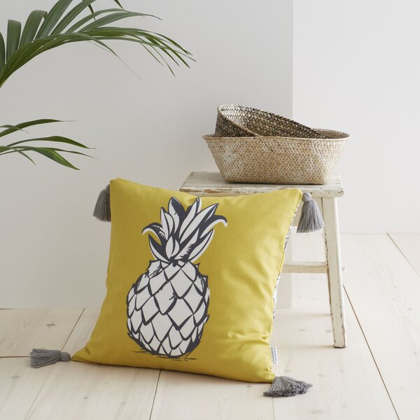 Pineapple Elephant Tupi Pineapple Water Resistant Outdoor Filled Cushion 45cm x 45cm Ochre