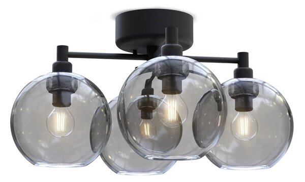 Belid Gloria ceiling lamp Black-smoke coloured glass