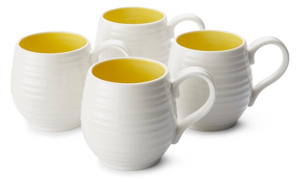 Set of 4 Sophie Conran for Portmeirion Sunshine Honey Pot Mugs White