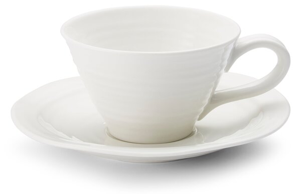 Set of 4 Sophie Conran for Portmeirion Tea Cups & Saucers White
