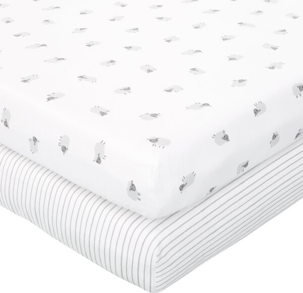 Pack of 2 Counting Sheep Cotton Fitted Sheets