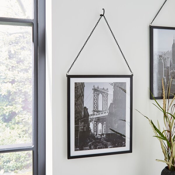 Black Hanging Chain Photo Frame 10x12 Black